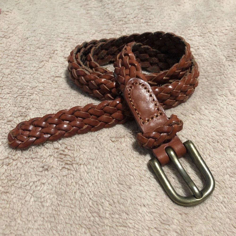 Gap brown leather braided belt